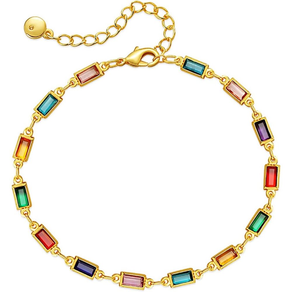 Dainty Gold Bracelets for Women, 18 Gold Plated Adjustable Evil Eye/Butterfly/Be